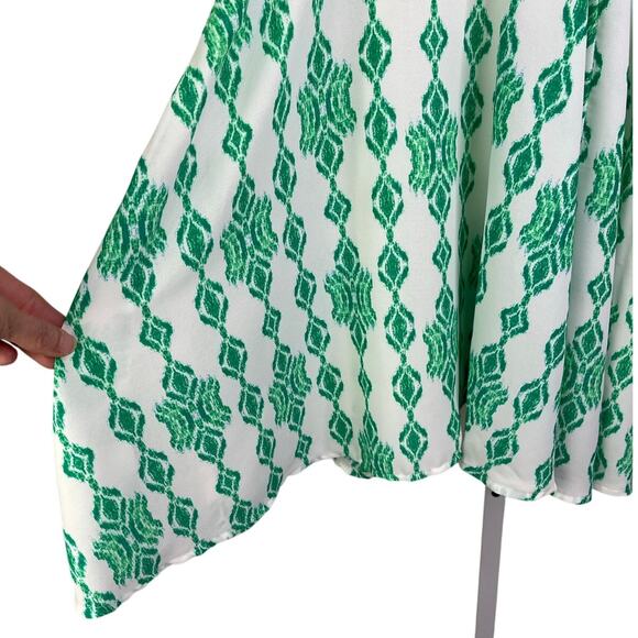 Aqua Dress Wns Sz M Spaghetti Straps MIdi Green White Geometric Summer Party - Picture 4 of 10
